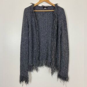 Vintage Y2K Eye Candy Fringe Open Front Sweater